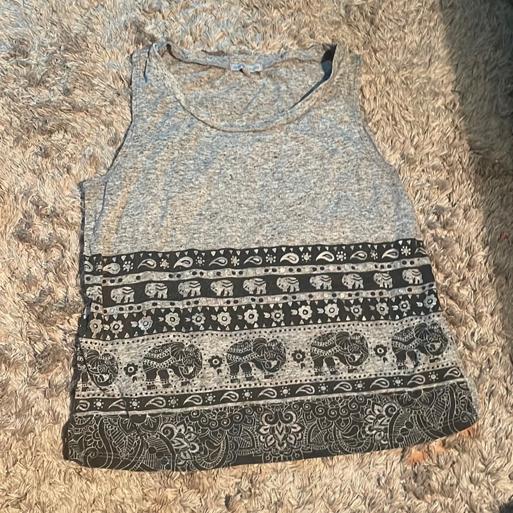 Gray Elephant Tank Top No sleeve